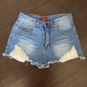 High wasted jean shorts